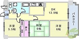 プリオーレ神戸山ノ手 3LDKの間取図画像