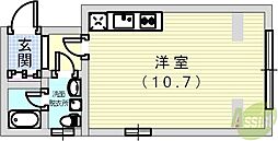 ラ・ウェゾン須磨エルロロ ワンルームの間取図画像