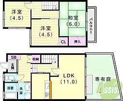 タウンハウス伊川谷8A 3LDKの間取図画像