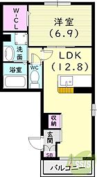リヴェール 1LDKの間取図画像