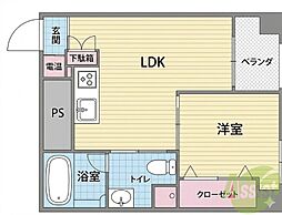 三國ビル 1DKの間取図画像