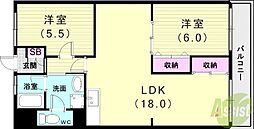 白川コーポ 2LDKの間取図画像
