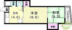 グリーンハイツ 2DKの間取図画像