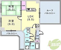 ロイヤルメゾン東須磨 2LDKの間取図画像
