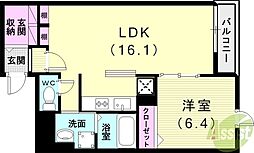 メゾン・ド・リアン3 1LDKの間取図画像