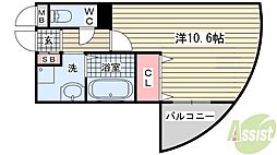 夢の館 ワンルームの間取図画像