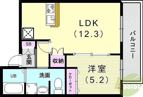 RETERAS舞子 ｜兵庫県神戸市垂水区舞子坂1丁目(賃貸アパート1LDK・2階・40.41㎡)の写真 その2