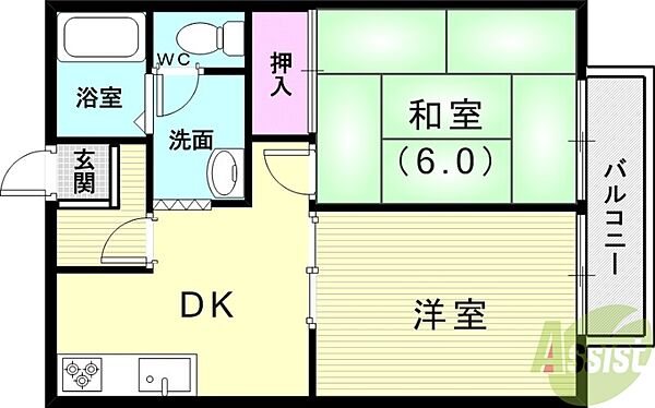 ハイツセイフウ ｜兵庫県神戸市西区王塚台7丁目(賃貸アパート2DK・1階・40.92㎡)の写真 その2