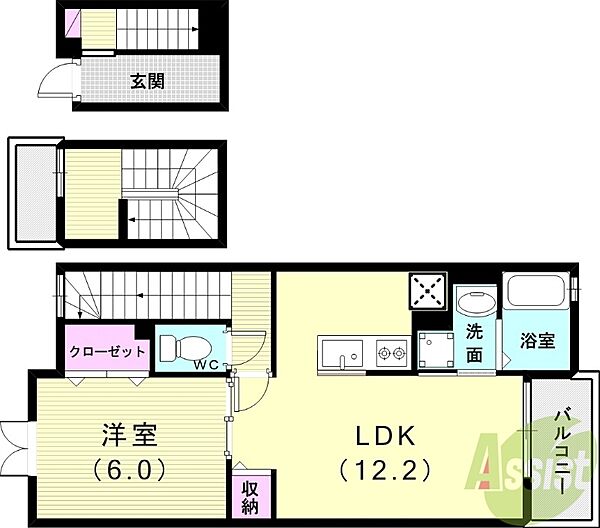 ポレール伊川III ｜兵庫県神戸市西区池上5丁目(賃貸アパート1LDK・3階・52.99㎡)の写真 その2