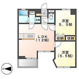 Viora溝ノ口 2LDKの間取図画像