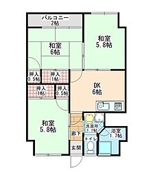 間取図画像 3DK