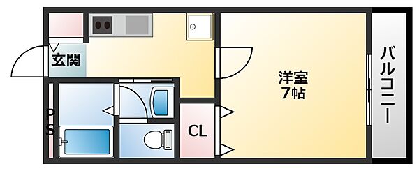 Blanc fleur B 208｜大阪府大阪市平野区加美北3丁目(賃貸アパート1K・1階・27.08㎡)の写真 その2