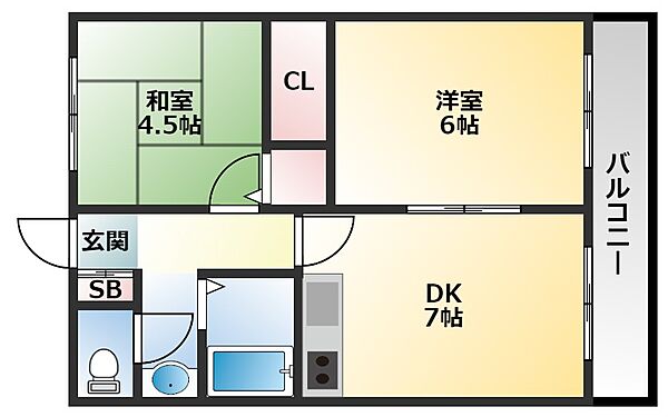 メゾン加美 302｜大阪府大阪市平野区加美東7丁目(賃貸マンション2DK・3階・40.00㎡)の写真 その2