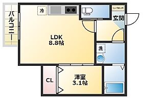 フェリオ喜連  ｜ 大阪府大阪市平野区喜連西1丁目2-28（賃貸アパート1LDK・2階・31.06㎡） その2