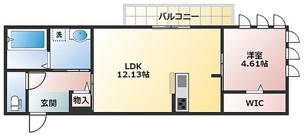 大阪府大阪市東住吉区湯里6丁目(賃貸アパート1LDK・3階・43.61㎡)の写真 その2