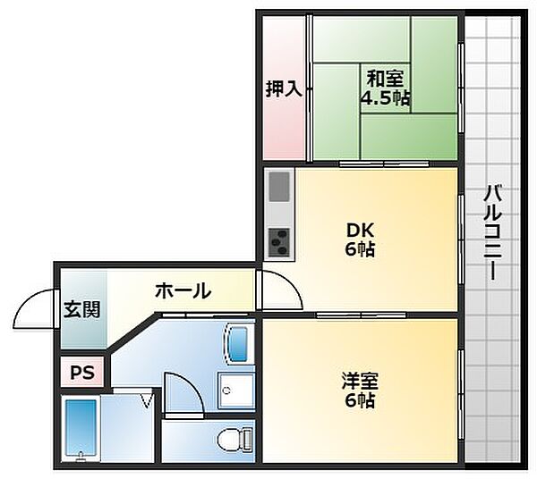 メゾンクレール 701｜大阪府大阪市平野区長吉長原3丁目(賃貸マンション2DK・7階・36.90㎡)の写真 その2