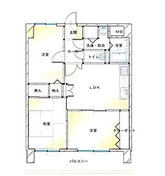 グランピア大橋南 3LDKの間取図画像