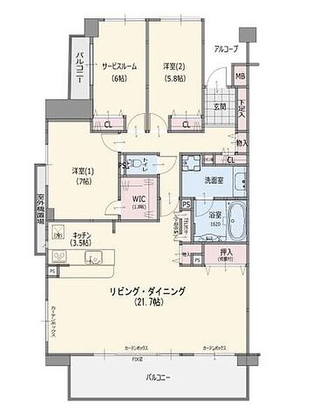 2SLDK 間取り