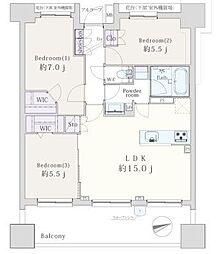 アーデル見沼代親水公園 3LDKの間取図画像