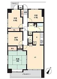 鳩ケ谷第2ローヤルコーポ 3SLDKの間取図画像
