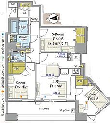 シティデュオタワー川口 2SLDKの間取図画像