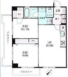 第二並木町サニーコーポ 2LDKの間取図画像