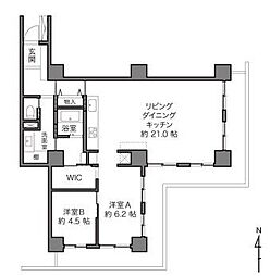 リプレ川口一番街1号棟 2LDKの間取図画像