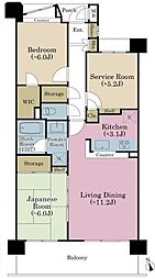 イトーピア川口元郷 2SLDKの間取図画像