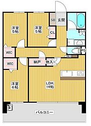 デュオヒルズ東川口 3LDKの間取図画像