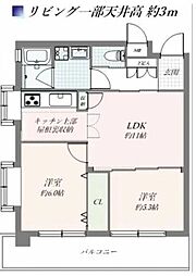 シャルム西川口 2LDKの間取図画像