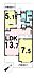 間取り：2ＬＤＫ、専有面積54.72m2（壁芯）