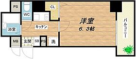 クレール上本町  ｜ 大阪府大阪市中央区上本町西1丁目1-9（賃貸マンション1K・6階・21.27㎡） その2