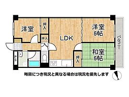 山科不二サンハイツ 3LDKの間取図画像