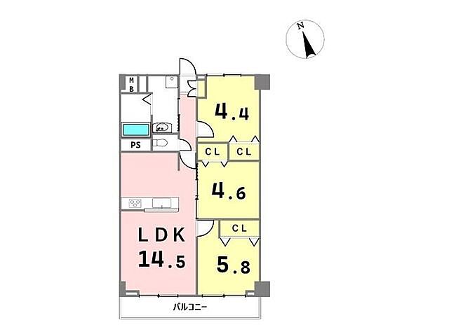間取り 戸部グランドハイツA棟 2階/-