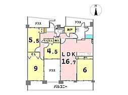 パークシティ松下北棟B 4LDKの間取図画像