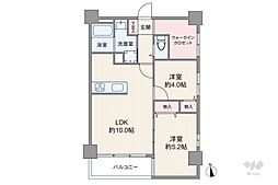 ヴィアーレタワー西川口 2LDKの間取図画像