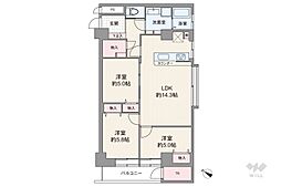 ウイスタリアマンション 3LDKの間取図画像