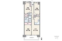 日神パレステージ東川口ヒルパーク 3LDKの間取図画像