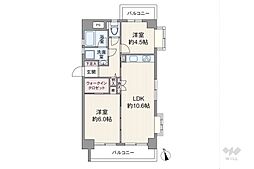 ライオンズマンション川口飯原町 2LDKの間取図画像