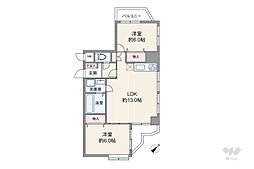 サンライズ大山マンション 2LDKの間取図画像
