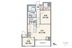 ザ・パークハウス赤羽イーストウイング 2LDKの間取図画像