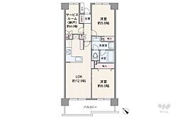 川口弥平パーク・ホームズ 2SLDKの間取図画像