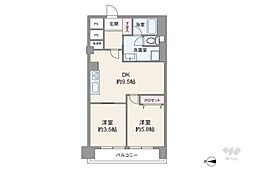 フドウ西川口ハイツ 2DKの間取図画像