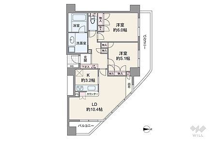 2LDK 間取り