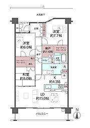 ジークレフ西宮北口 3LDKの間取図画像