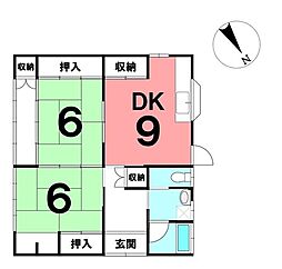 ＼高知市横浜新町　中古戸建／ 2DKの間取り