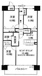 アルファスマート神辺2 3LDKの間取図画像