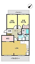 メゾンスコーレ長住 2LDKの間取図画像