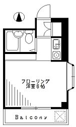 レジュイール ワンルームの間取図画像