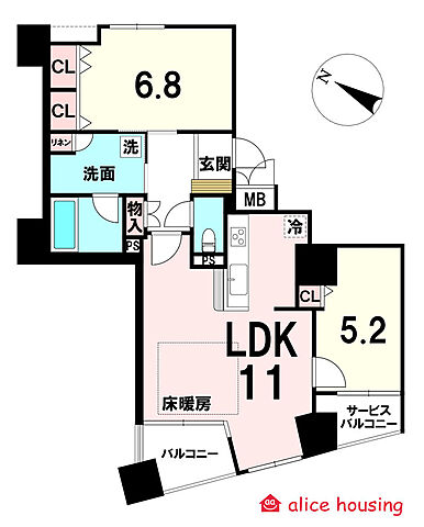 間取り D&#039;クラディア瀬田駅前 9階/902